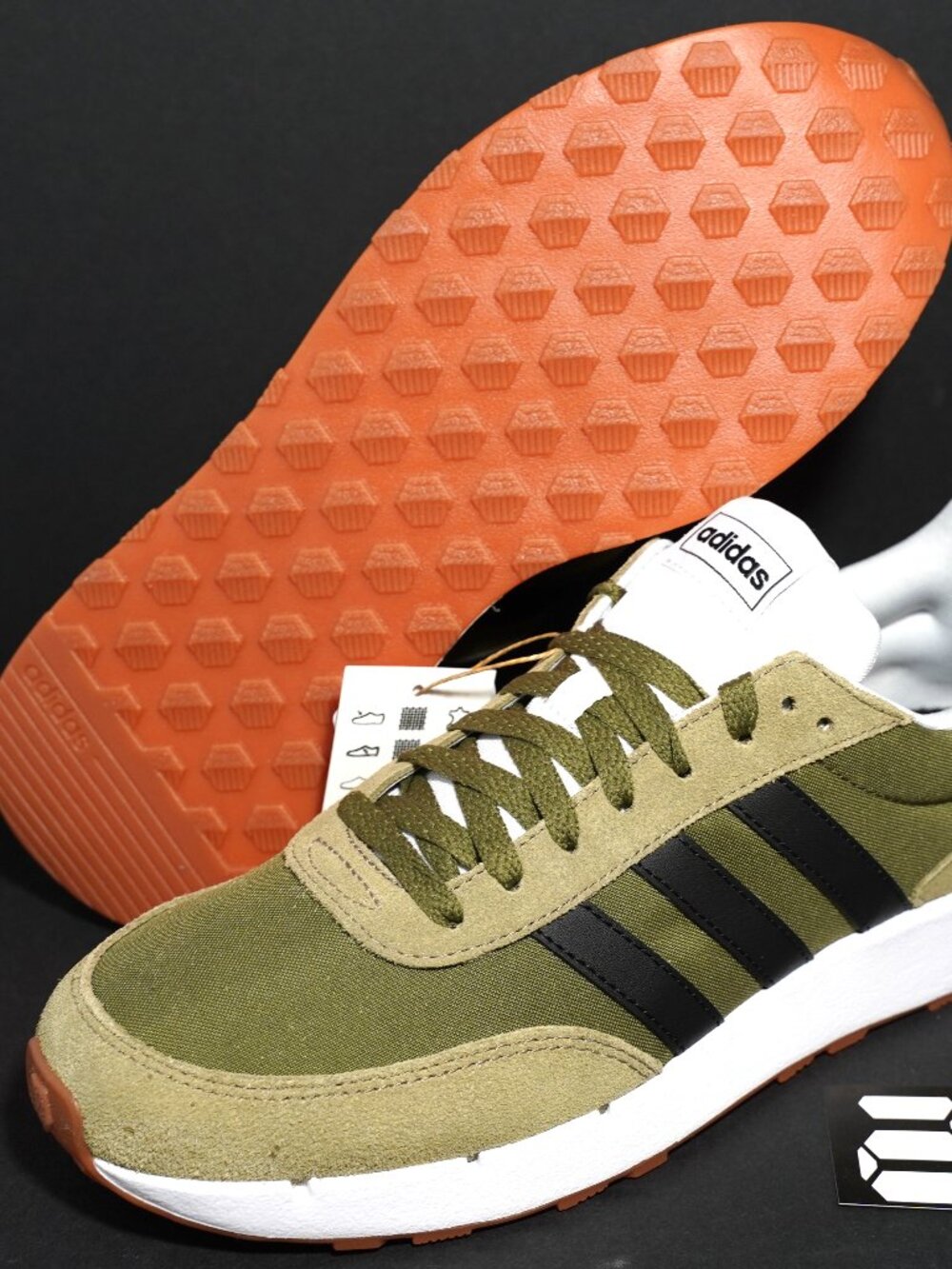 Adidas Run 60s 2.0 Olive Green White Men's CLASSIC RUNNING TRAINING SHOES